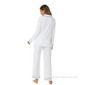 Adult Pajamas Long Sleeve Women Modal Viscose Pajamas Set Sleepwear Factory